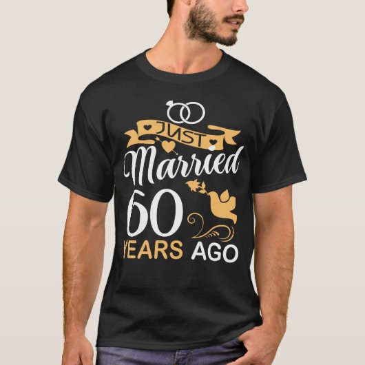 Gewoon getrouwd 60 jaar geleden 60th Wedding Jubil T-shirt (Voorkant)