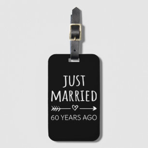 Gewoon getrouwd 60 jaar geleden. bagagelabel