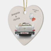 Gewoon getrouwd (aanpasbaar) keramisch ornament (Links)