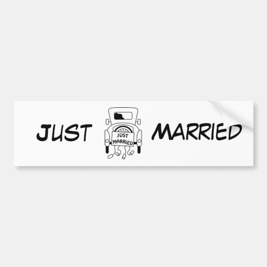 "Gewoon getrouwd" Bumpersticker (Voorkant)