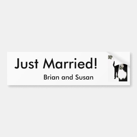 Gewoon getrouwd. Bumpersticker Sjabloon (Voorkant)