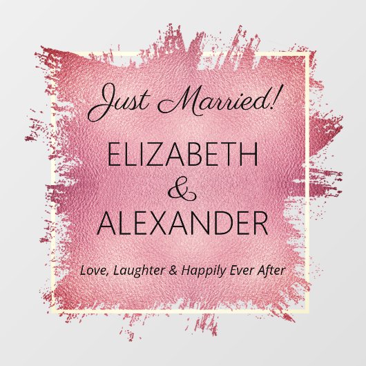 Gewoon getrouwd. Dusty Roos Faux Folie Raamsticker (Vel)