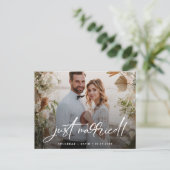 Gewoon getrouwd Elegant Briefkaart voor het bruilo (Staand voorkant)