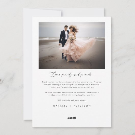 Gewoon getrouwd en heldere Pas getrouwd foto Kerst Feestdagenkaart (Achterkant)