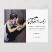 Gewoon getrouwd foto bruiloft dank u briefkaart (Voorkant)