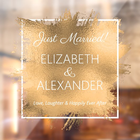 Gewoon getrouwd. Gold Faux-Folie Raamsticker (Vel 2)