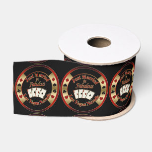 Gewoon getrouwd in Fabulous Las Vegas Poker Chips Grosgrain Lint