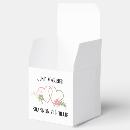 Gewoon getrouwd met Bride & Groom Names Bedankdoosjes (Geopend)