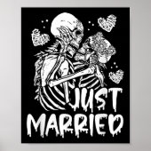 Gewoon getrouwd met Halloween Skeleton Bride en we Poster (Voorkant)