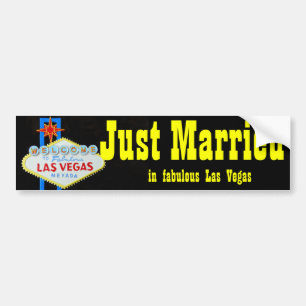 Gewoon getrouwd met Las Vegas Welkomstteken Bumpersticker