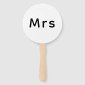Gewoon getrouwd Mr. & Mrs. | Weddenschapsmonogram Handwaaier (Achterkant)