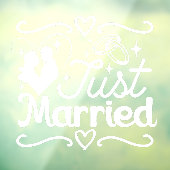 Gewoon getrouwd paar hart trouwringen raamsticker (Vel 3)