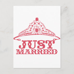 Gewoon getrouwd prinses Bride Tiara Weddings Aankondigingskaart