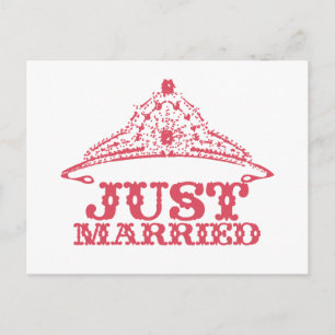 Gewoon getrouwd prinses Bride Tiara Weddings Aankondigingskaart