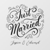 Gewoon getrouwd Script Stijlvol Modern Window Clin Raamsticker (Vel)