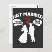 Gewoon getrouwd spel over man en vrouw en vrouw Sa Briefkaart (Voorkant / Achterkant)