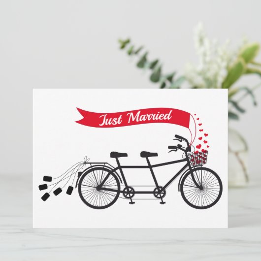 Gewoon getrouwd, trouwtandem fiets aankondiging (Staand voorkant)
