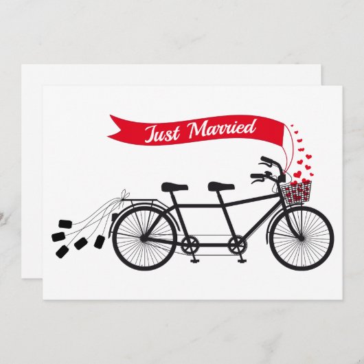 Gewoon getrouwd, trouwtandem fiets aankondiging (Voorkant / Achterkant)