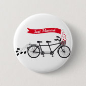 Gewoon getrouwd, trouwtandem fiets ronde button 5,7 cm (Voorkant)