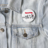 Gewoon getrouwd, trouwtandem fiets ronde button 5,7 cm (In situ)