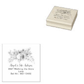 Gewoon getrouwd zonnebloem Modern adres Rubber Sta Rubberstempel (Gestempeld)