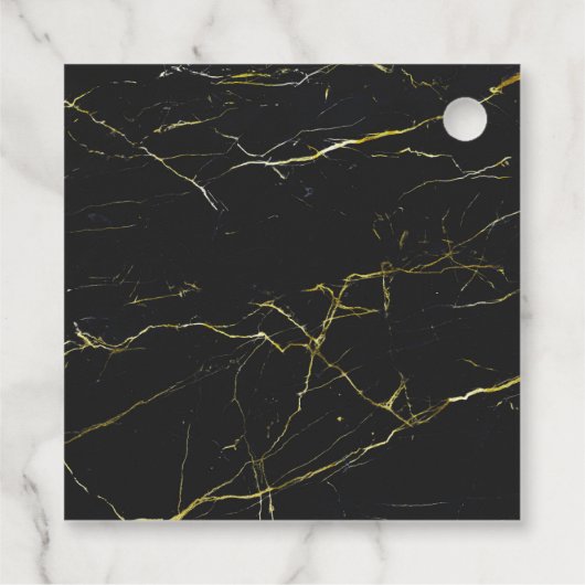 Gewoon getrouwd zwart en goud marmer bedankjes labels (Achterkant)