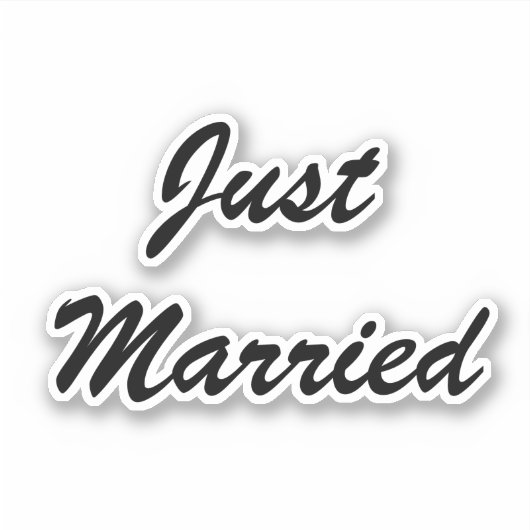 Gewoon getrouwde Passen getrouwd aangepaste script Sticker (Voorkant)