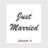 Gewoon getrouwde Passen getrouwd aangepaste script Sticker (Vel)