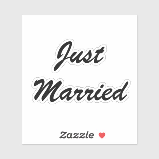 Gewoon getrouwde Passen getrouwd aangepaste script Sticker (Vel)