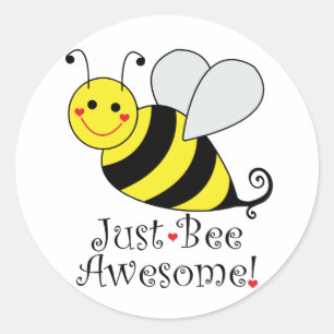Gewoon Geweldige bijenborst, klassieke rondetstick Ronde Sticker