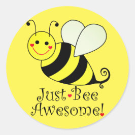 Gewoon Geweldige Gele Bumble Bee Ronde Sticker