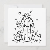 Gewoon Gezegde hallo | Schattigee Cactus kleurplaa (Voorkant)