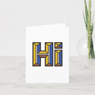 Gewoon Gezegde Hi Gevouwen Note Kaart in blauw en