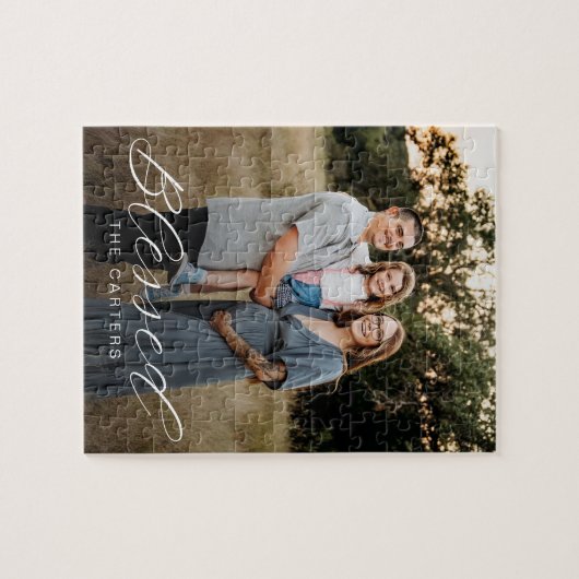 Gewoon gezegend gepersonaliseerde foto puzzel legpuzzel (Horizontaal)