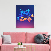 Gewoon glimlach canvas afdruk (Insitu (Woonkamer))
