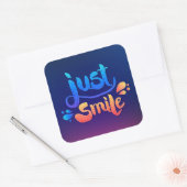Gewoon glimlach vierkante sticker (Envelop)