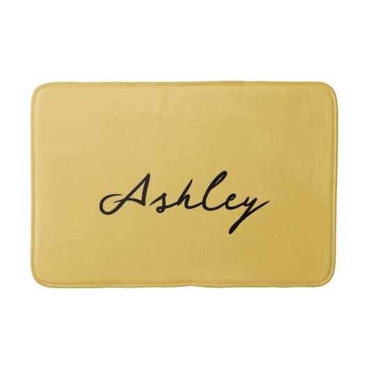Gewoon goud script gepersonaliseerd badmat (Voorkant)