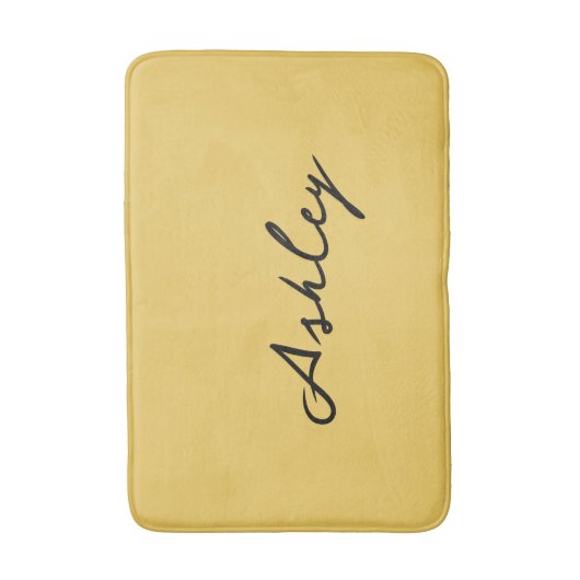 Gewoon goud script gepersonaliseerd badmat (Voorkant Verticaal)