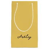 Gewoon goud script gepersonaliseerd klein cadeauzakje (Voorkant)