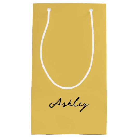 Gewoon goud script gepersonaliseerd klein cadeauzakje (Voorkant)