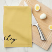 Gewoon goud script gepersonaliseerd theedoek (Quarter Fold)