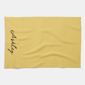 Gewoon goud script gepersonaliseerd theedoek (Horizontaal)
