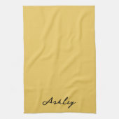 Gewoon goud script gepersonaliseerd theedoek (Verticaal)