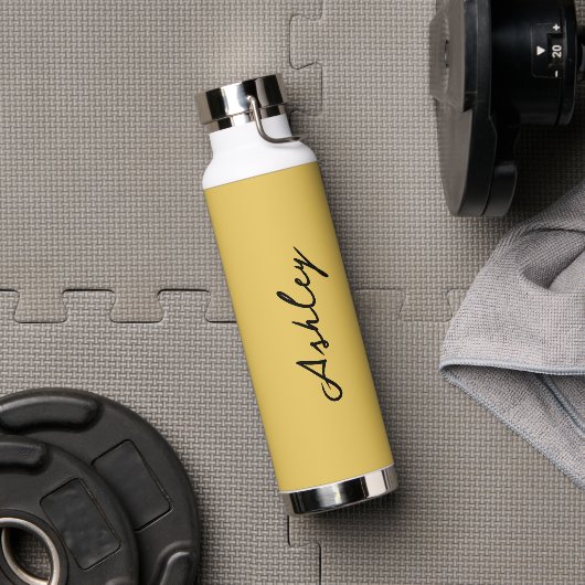 Gewoon goud script gepersonaliseerd waterfles (Gym)