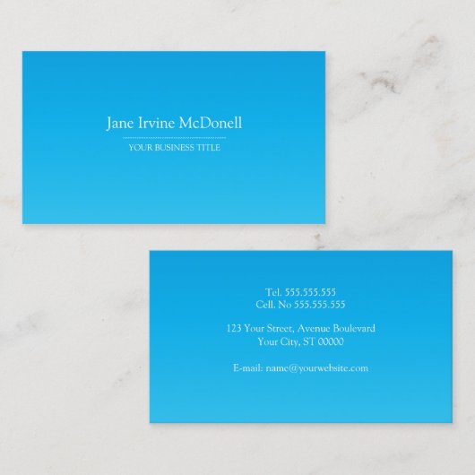 Gewoon gradiënt blauw Visitekaartje (Voorkant / Achterkant)