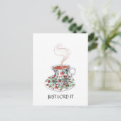 Gewoon grazen, theeslogan, theebeker rozen briefkaart (Staand voorkant)