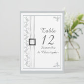 Gewoon grijs en wit, vochtig trouwtafel kaart (Staand voorkant)