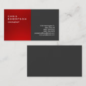 Gewoon grijs rood modern creatief Visitekaartje (Voorkant / Achterkant)