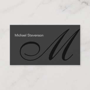 Gewoon grijs zwart wit monogram Visitekaartje