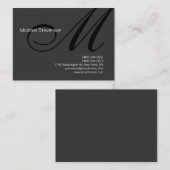Gewoon grijs zwart wit monogram Visitekaartje (Voorkant / Achterkant)